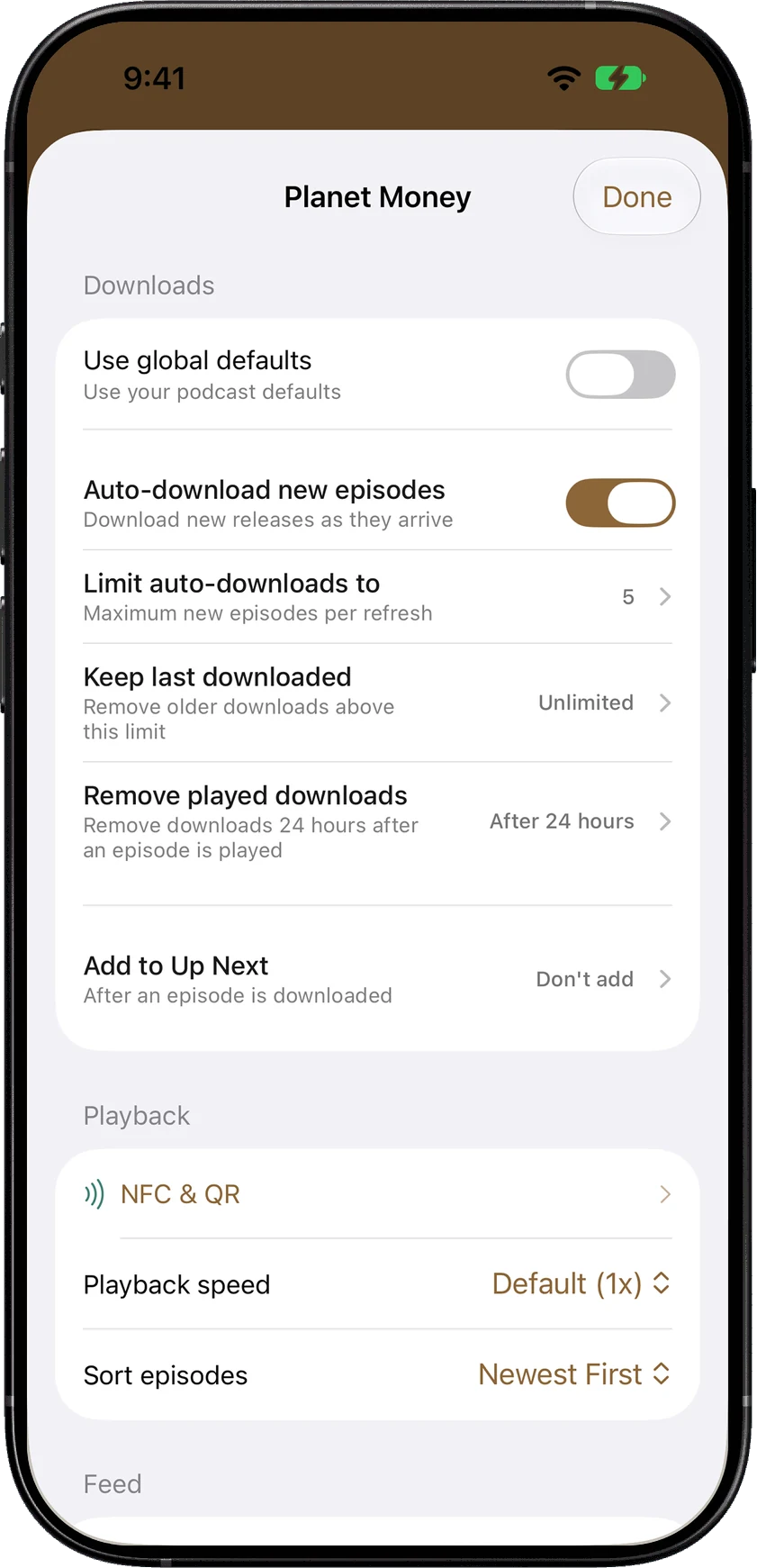 Download rules for one podcast