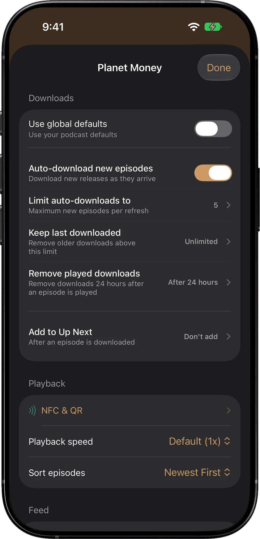 Download rules for one podcast